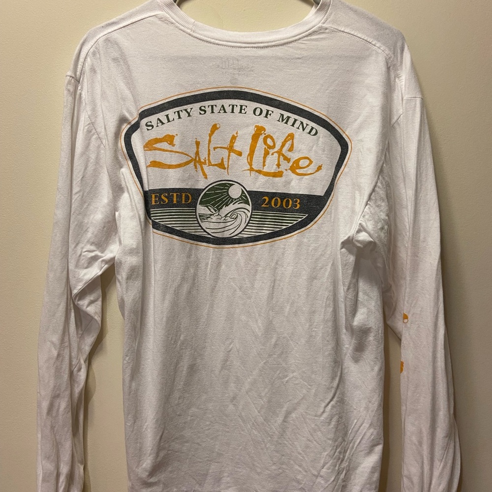 Salt Life White and Gold Long Sleeve Tee